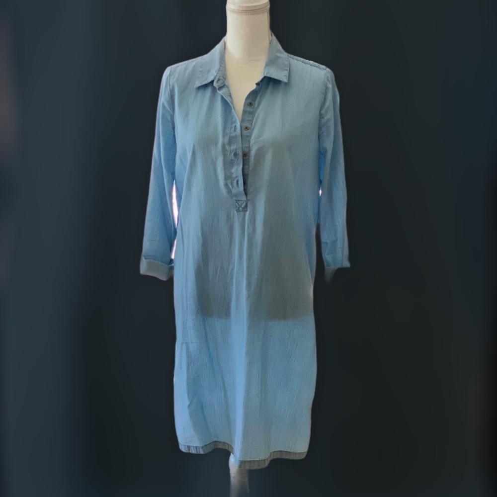 A- Lucky Brand- Denim, Knee Length, Pullover Dress